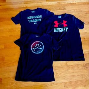 Boys Under Armour short sleeves  2 LG 1 XL